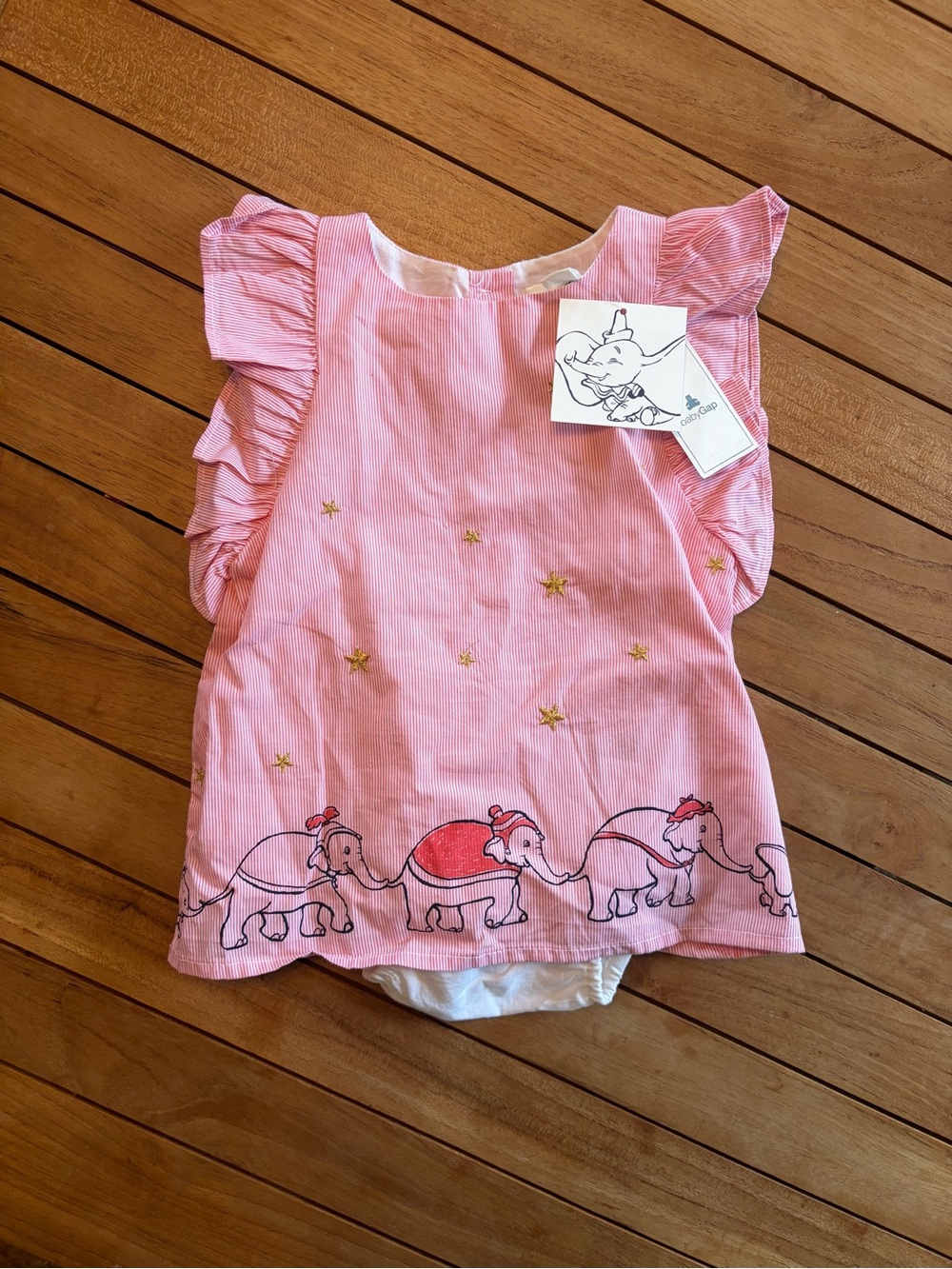 NWT! Baby Gap x Disney Dumbo Embroidered Ruffled Sleeveless Dress